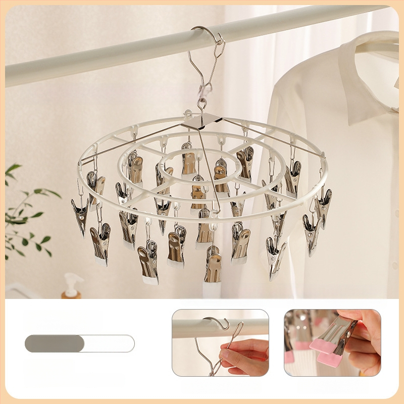 Kai Tang 24-clip plastmasiniai džiovinimo klipai, universalus namų skalbinių džiovinimas kojinėms ir apatinei