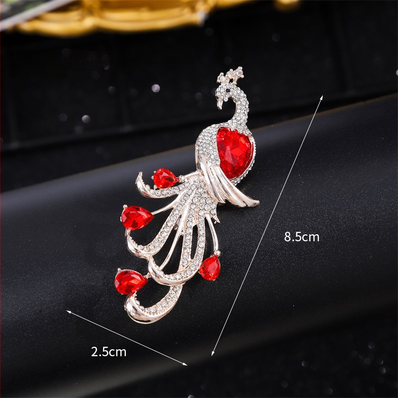 Broš paun motiva, legura, marka Yusheng, elektroplirano, klasičan i svestran stil