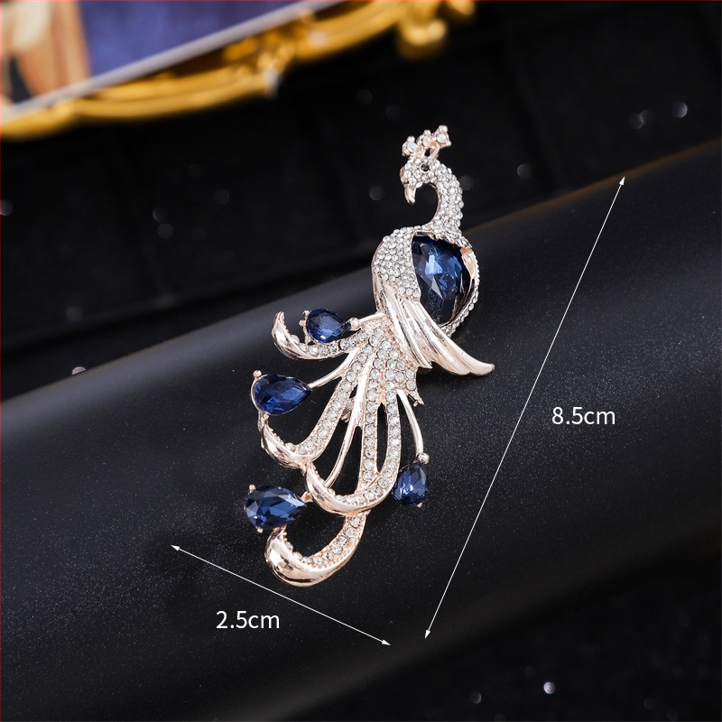 Broš paun motiva, legura, marka Yusheng, elektroplirano, klasičan i svestran stil