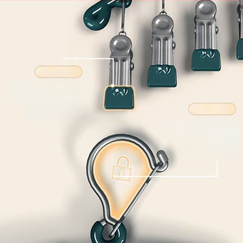 Džiovėjimo spaustukai iš nerūdijančio plieno su plastiko danga, 10 spaustukų, nelankstomi, tinkami drabužiams, šalikams ir kaklaraištėms