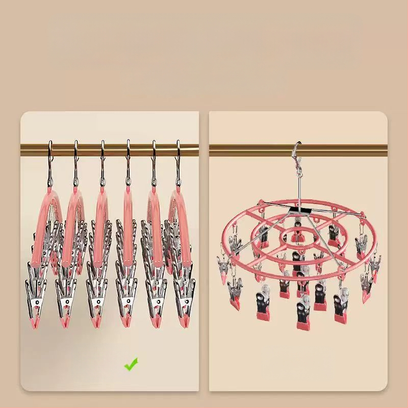 Džiovėjimo spaustukai iš nerūdijančio plieno su plastiko danga, 10 spaustukų, nelankstomi, tinkami drabužiams, šalikams ir kaklaraištėms