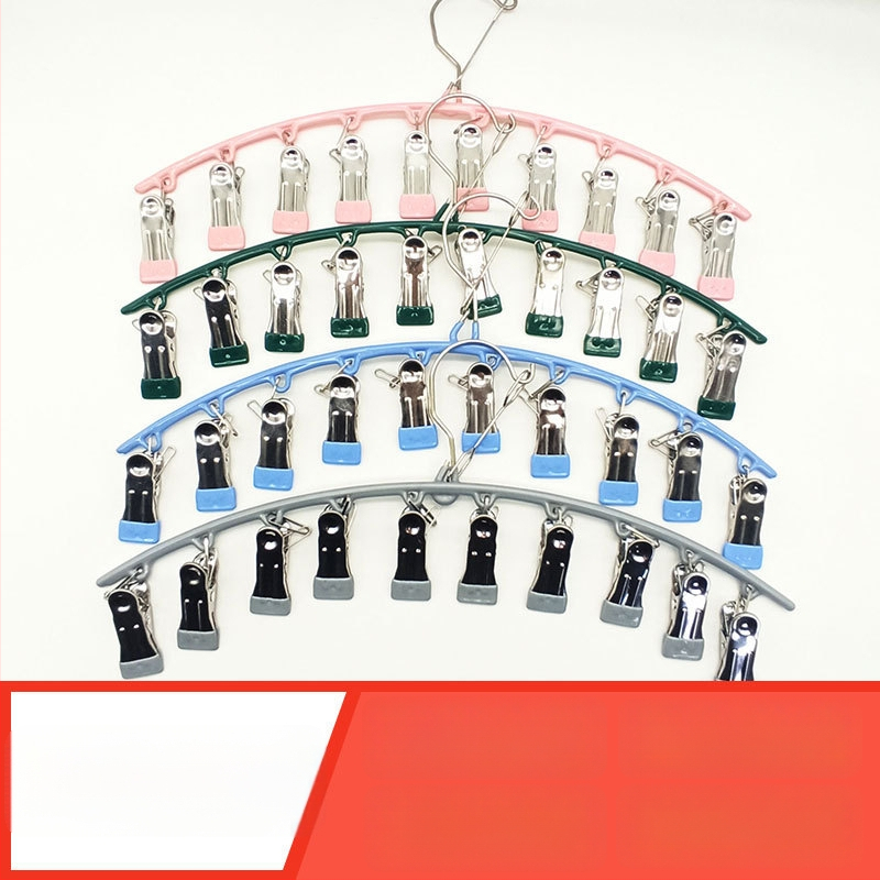 Džiovėjimo spaustukai iš nerūdijančio plieno su plastiko danga, 10 spaustukų, nelankstomi, tinkami drabužiams, šalikams ir kaklaraištėms