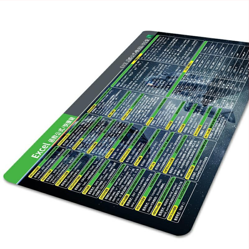 Настолна подложка за бюро с клавишни комбинации за Excel – гумена, едностранна, антиплъзгаща, печатано лого, OEM персонализация
