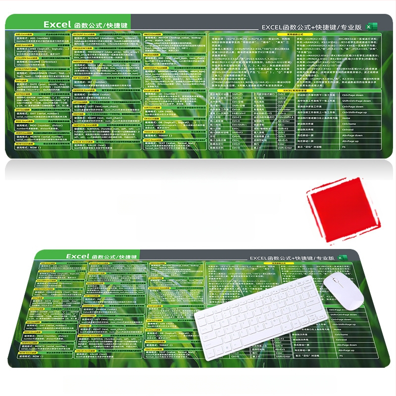 Настолна подложка за бюро с клавишни комбинации за Excel – гумена, едностранна, антиплъзгаща, печатано лого, OEM персонализация