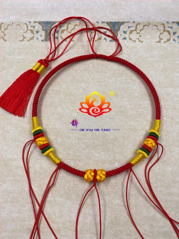 Bērnu kaklarota, rokām austā no sajaukta materiāla, sudraba 925 kulons, parasta ķēde, Ķīnas stils