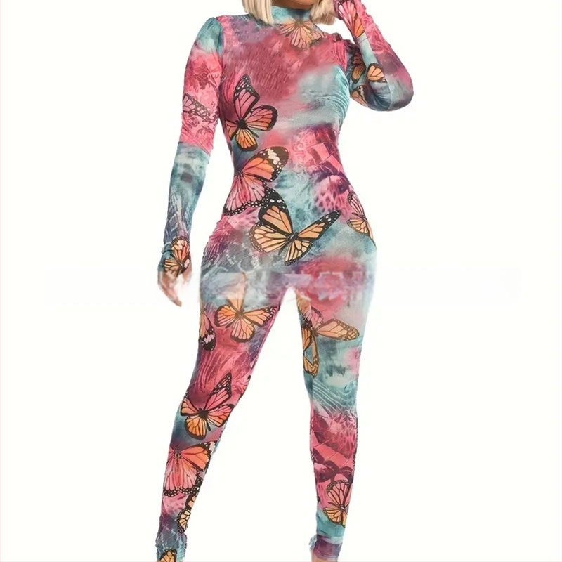 Garās piedurknes 3D drukāts kombinezons, ielu hipster stilam, piena zīda poliestera audums, stingras bikses