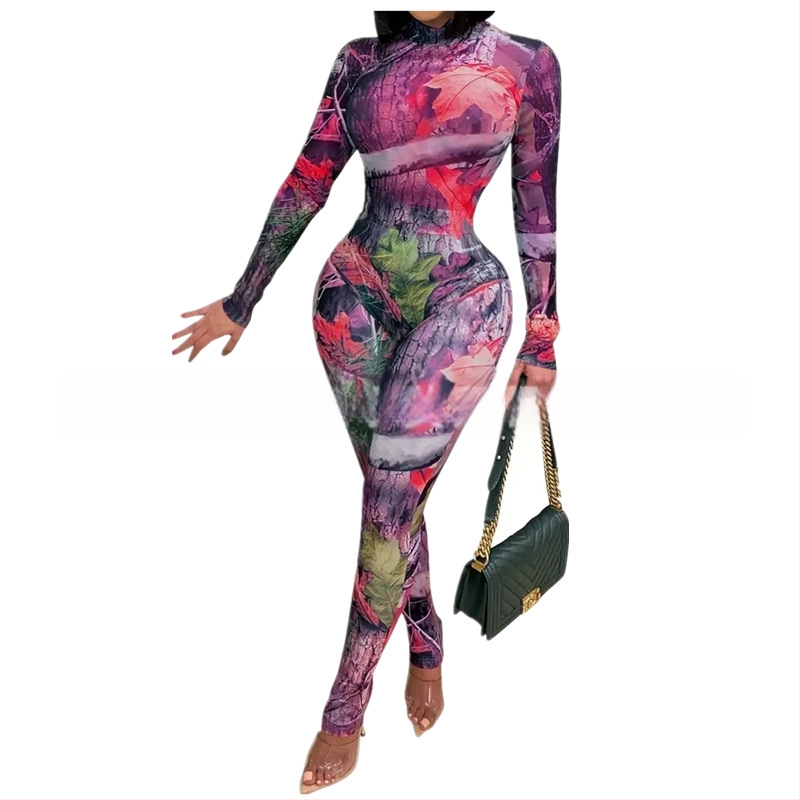 Garās piedurknes 3D drukāts kombinezons, ielu hipster stilam, piena zīda poliestera audums, stingras bikses