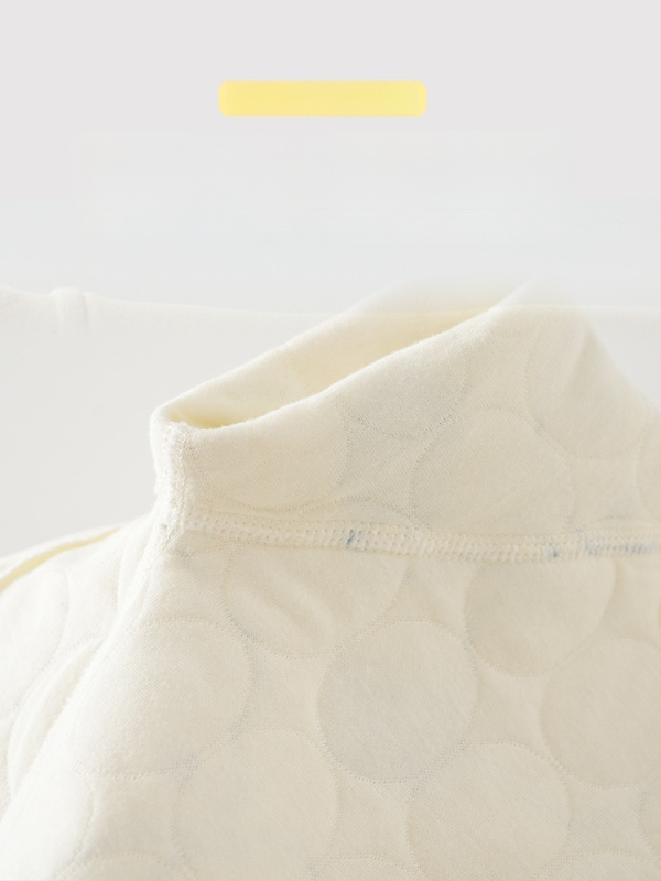 Zīdaiņu kombinezons no kokvilnas – trīs slāņu silts, rudens-ziemas sezonai, jaundzimušajiem, garas piedurknes, priekšējais vienkāršais aizvērums