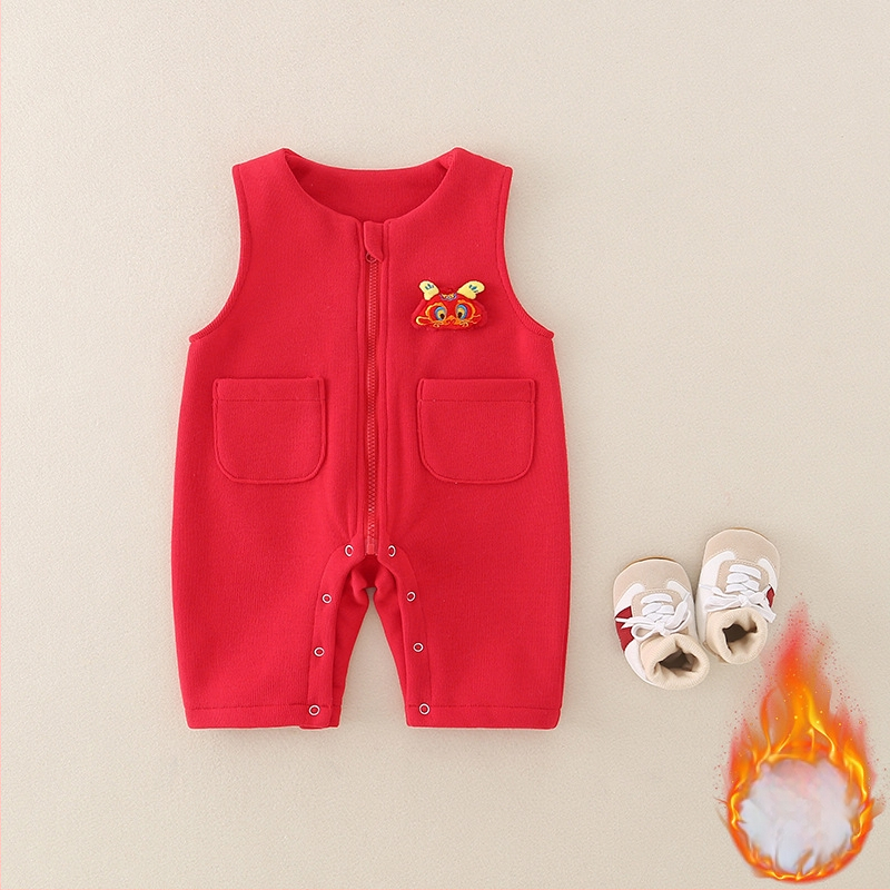 Zīdaiņa bez piedurknēm romper ar siksnām – kokvilnas maisījums, universāls, rāvējslēdzējs, piemērots 0–12 mēnešiem