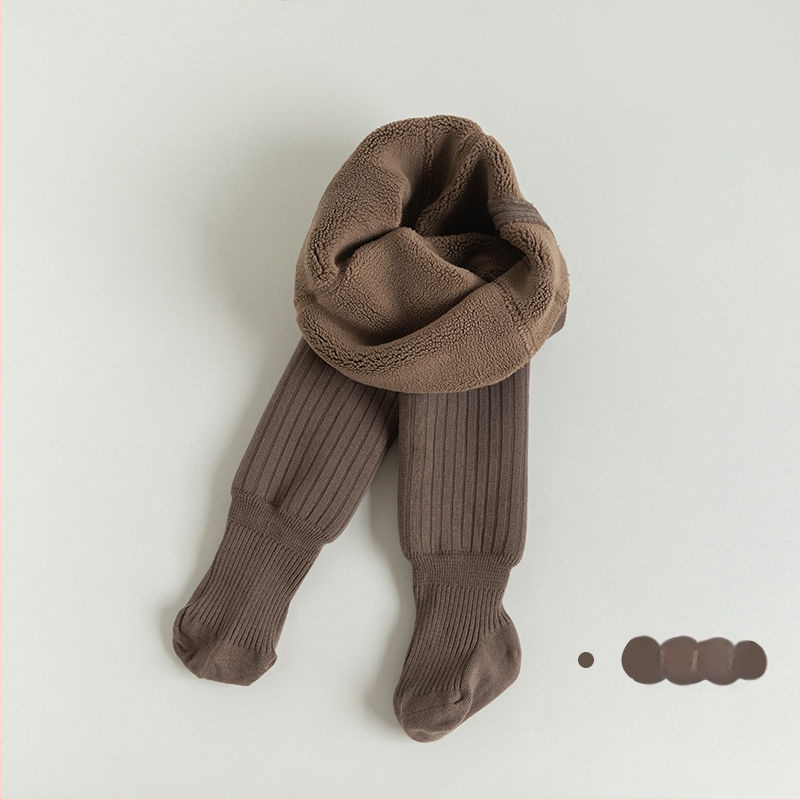 Bērnu kokvilnas legingi ar fleece iekšpusi rudens–ziemas sezonai, ar atvērtu starpsienu zonā starp kājām, 3–8 gadi