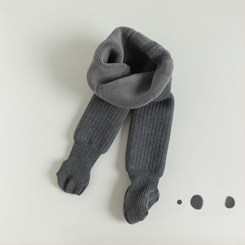 Bērnu kokvilnas legingi ar fleece iekšpusi rudens–ziemas sezonai, ar atvērtu starpsienu zonā starp kājām, 3–8 gadi