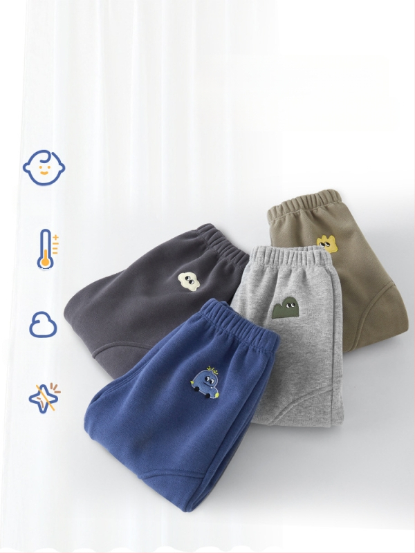 Bērnu velūra bikses, kokvilnas-poliestera maisījums (50% poliesteris), vidējā augstuma elastīgā josta, 1–3 gadi, ziemas sezonā