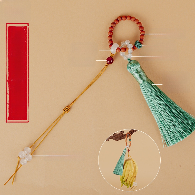 Pandantiv, ciucuri împletiți manual, serie în stil antic, Barbie tan material