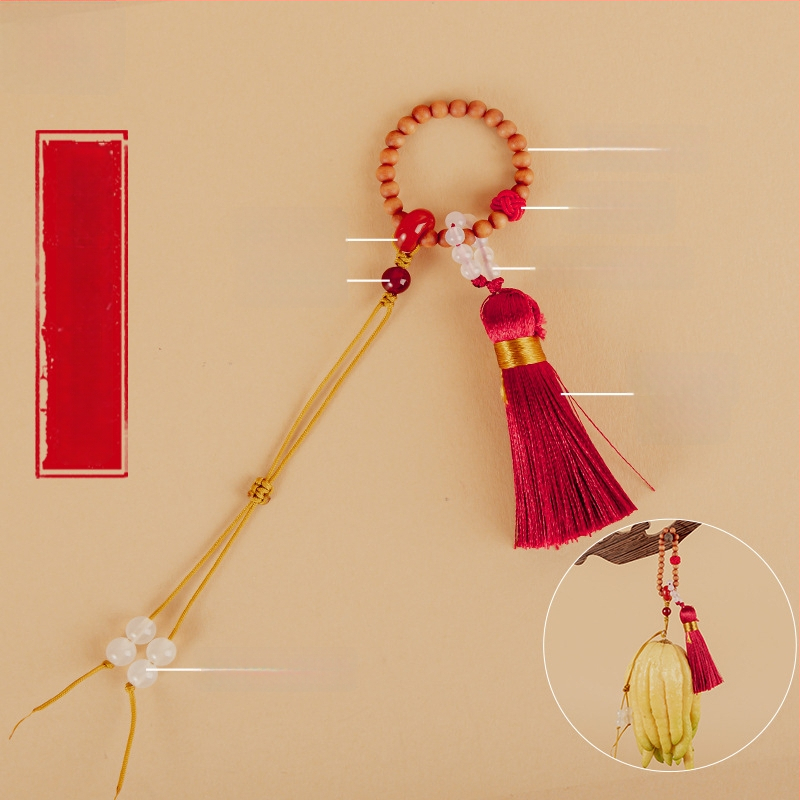 Pandantiv, ciucuri împletiți manual, serie în stil antic, Barbie tan material