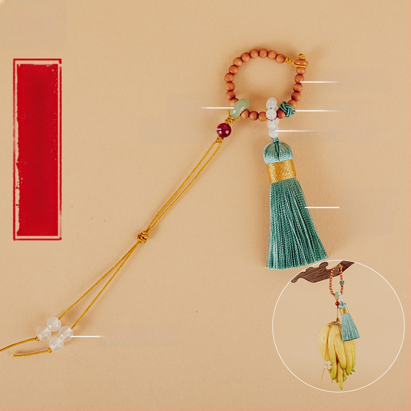 Pandantiv, ciucuri împletiți manual, serie în stil antic, Barbie tan material