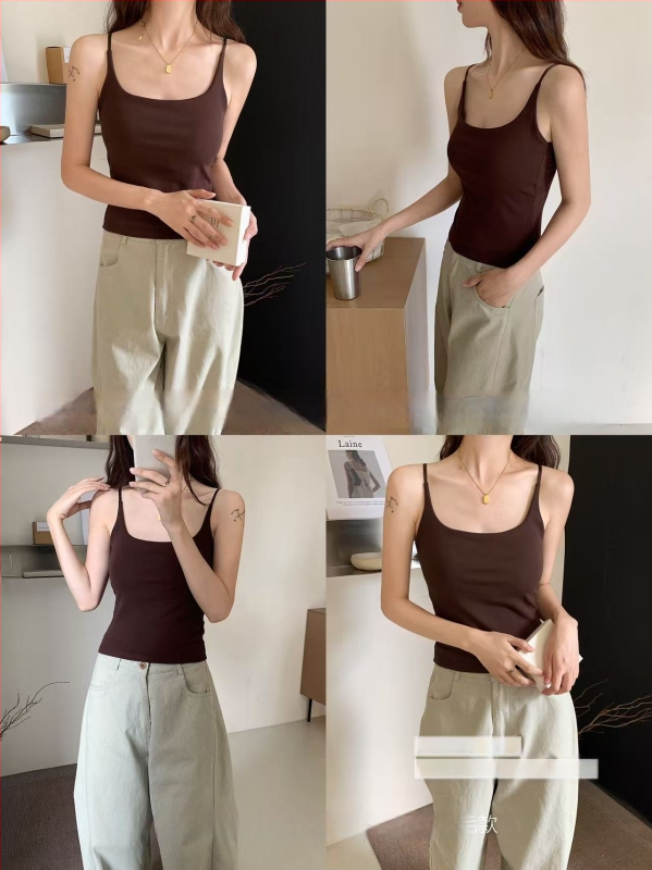 Nuanshaoai 702 Modal camisole, topla brušena tkanina, uski kroj, kratka duljina, za jesen-zimu