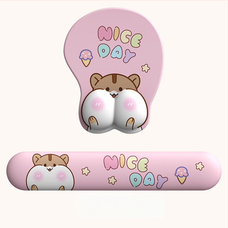 3D pelės kilimėlis su riešo apsauga - Cortical medžiaga, OEM apdorojimas