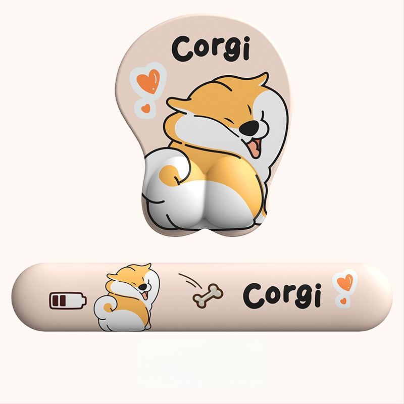 3D pelės kilimėlis su riešo apsauga - Cortical medžiaga, OEM apdorojimas