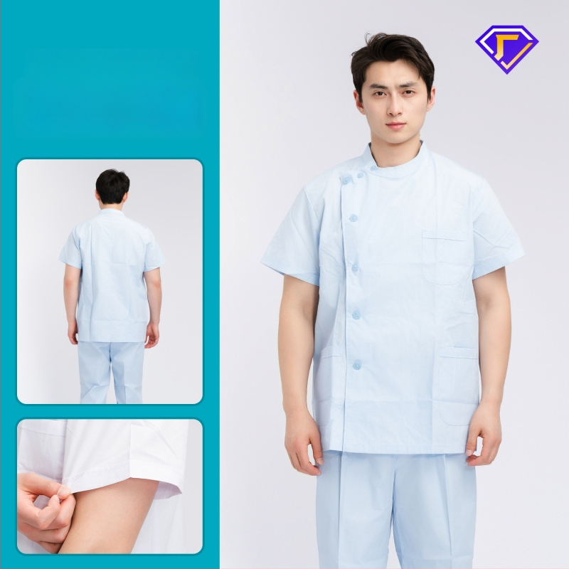 Māsu uniformes komplekts ar lellītes apkakli, garas piedurknes, kokvilnas–spandeksa audums, mitrumu vadīšana