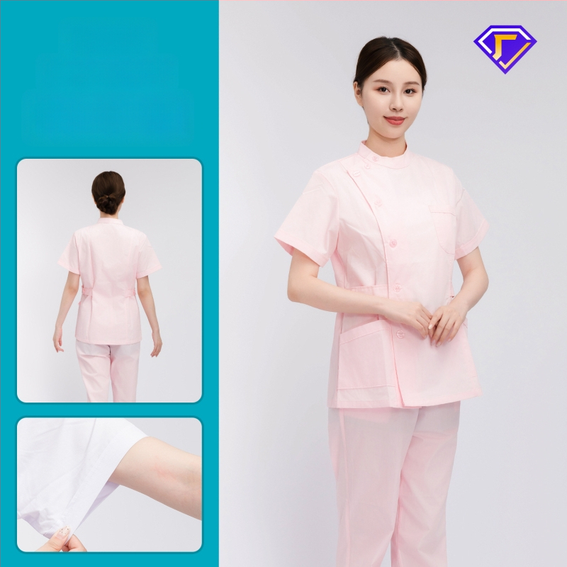 Māsu uniformes komplekts ar lellītes apkakli, garas piedurknes, kokvilnas–spandeksa audums, mitrumu vadīšana