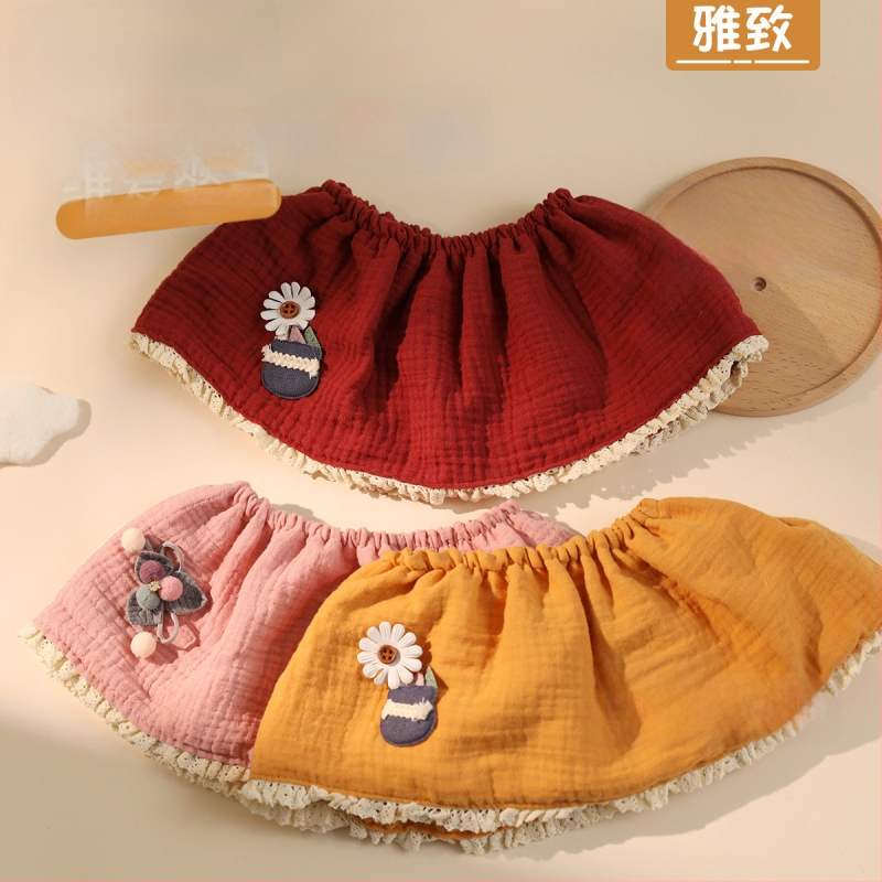 Bērnu bavete ar 360° princeses mežģīnēm, kokvilnas marlē, absorbējošs kokvilnas diegs, vecums 0–1 gads