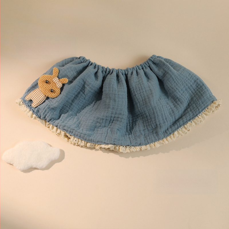 Bērnu bavete ar 360° princeses mežģīnēm, kokvilnas marlē, absorbējošs kokvilnas diegs, vecums 0–1 gads