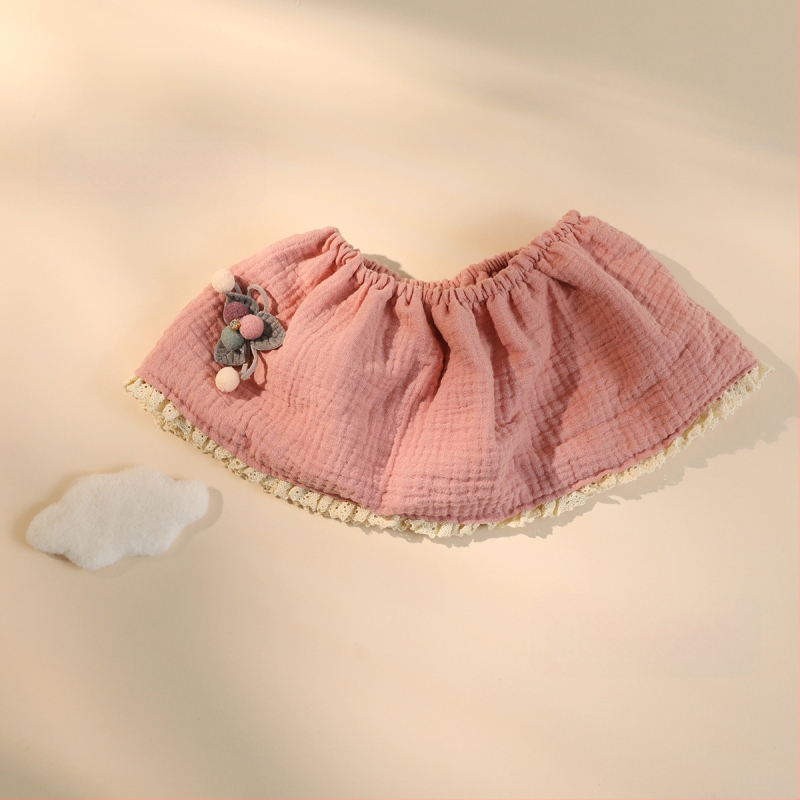 Bērnu bavete ar 360° princeses mežģīnēm, kokvilnas marlē, absorbējošs kokvilnas diegs, vecums 0–1 gads