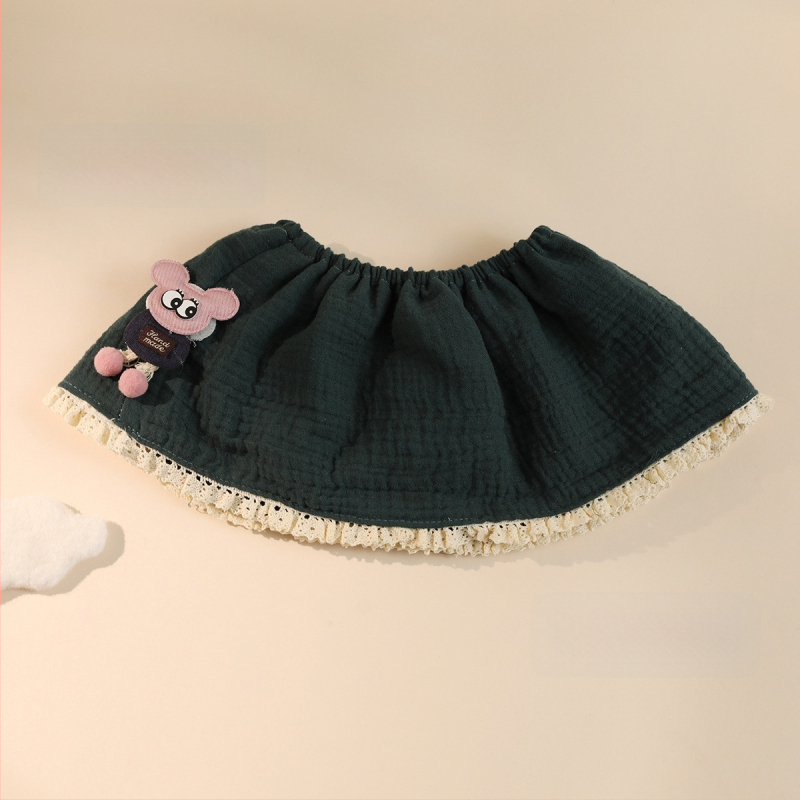 Bērnu bavete ar 360° princeses mežģīnēm, kokvilnas marlē, absorbējošs kokvilnas diegs, vecums 0–1 gads