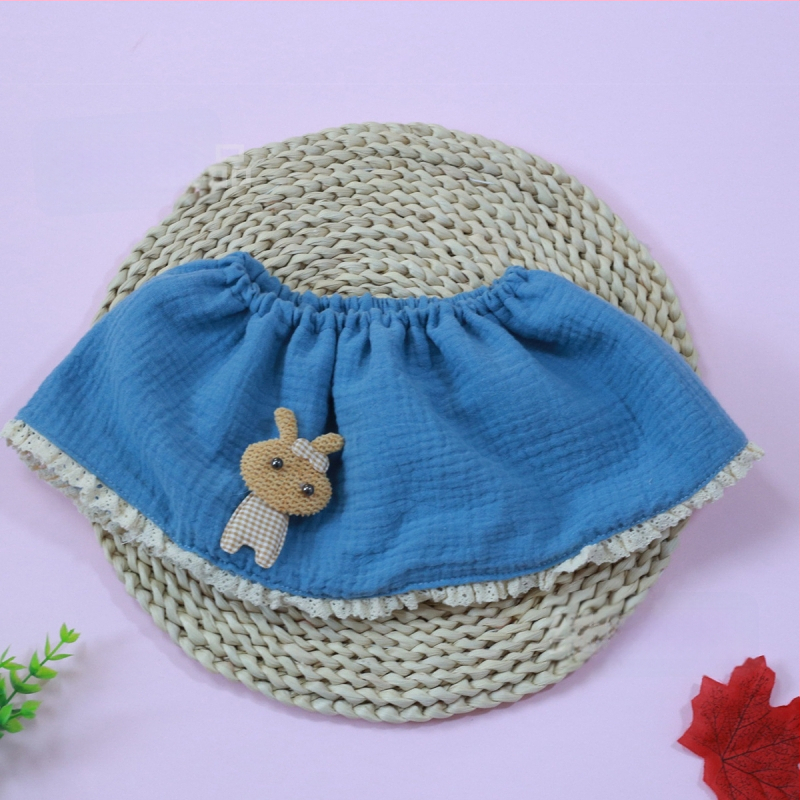 Bērnu bavete ar 360° princeses mežģīnēm, kokvilnas marlē, absorbējošs kokvilnas diegs, vecums 0–1 gads