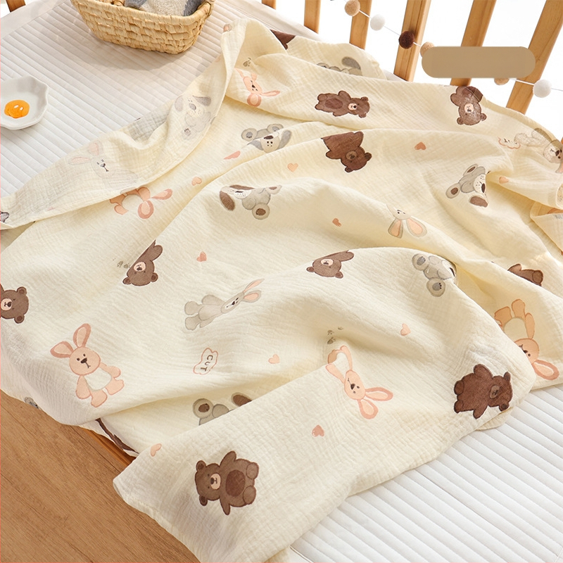 Zīdaiņu šalle no crepe auduma ar karikatūru un punktu rakstu, visas sezonas, drošības klase A