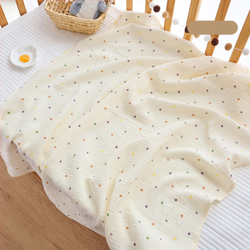 Zīdaiņu šalle no crepe auduma ar karikatūru un punktu rakstu, visas sezonas, drošības klase A