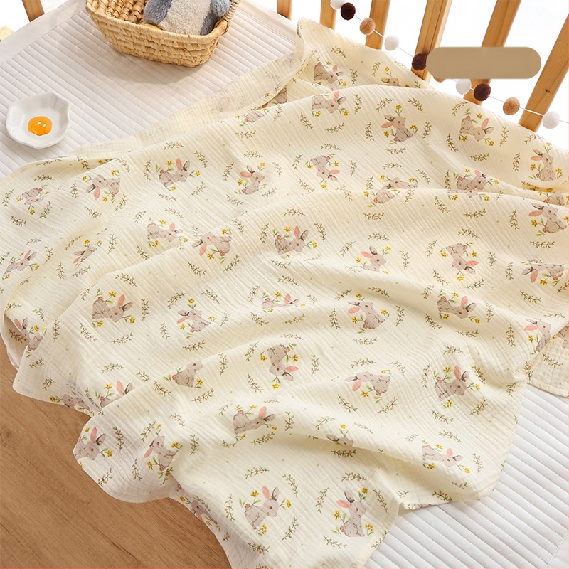 Zīdaiņu šalle no crepe auduma ar karikatūru un punktu rakstu, visas sezonas, drošības klase A