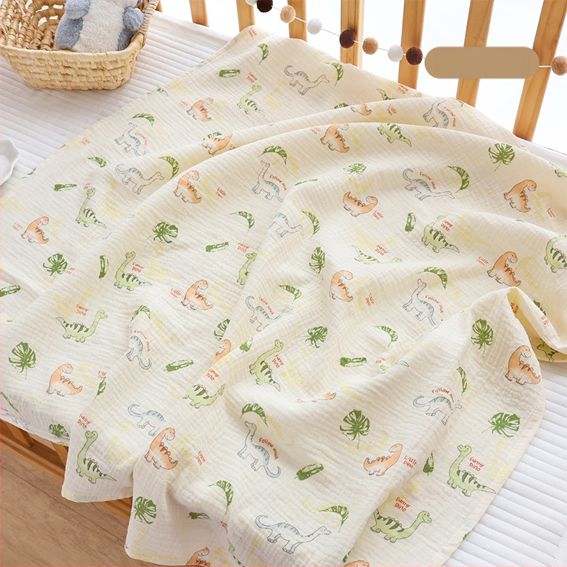 Zīdaiņu šalle no crepe auduma ar karikatūru un punktu rakstu, visas sezonas, drošības klase A