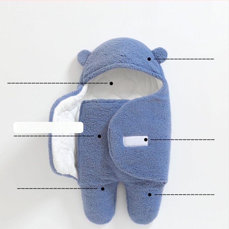 Bērnu vannas dvielis ar iepakošanas funkciju, rudens–ziemas biezs, imitācijas kašmīra audums, piemērots bērniem no 3 līdz 8 gadiem