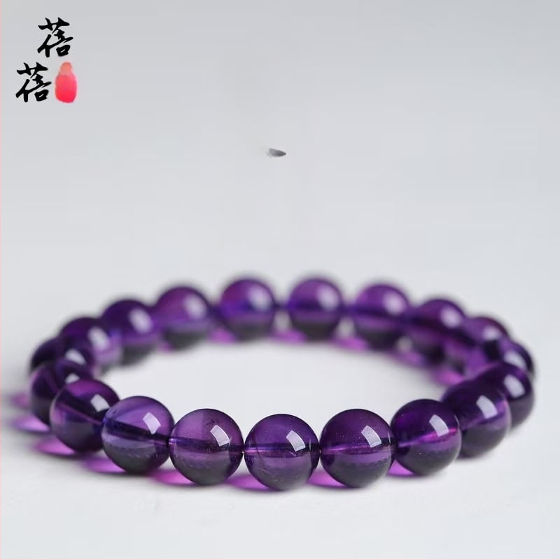 Гривна от кристал аметист, геометричен дизайн, полирана повърхност, унисекс, висок клас