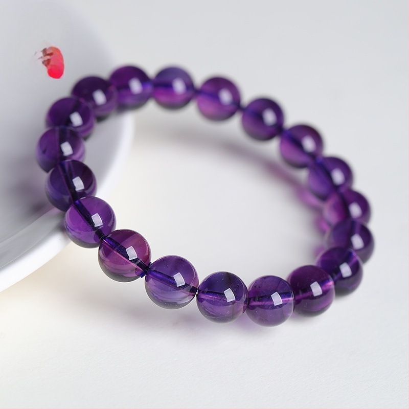 Гривна от кристал аметист, геометричен дизайн, полирана повърхност, унисекс, висок клас