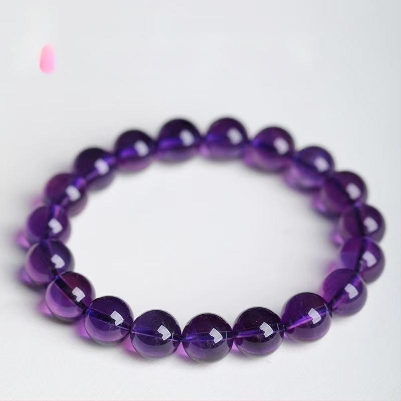 Гривна от кристал аметист, геометричен дизайн, полирана повърхност, унисекс, висок клас