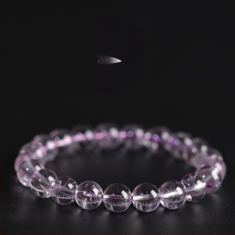 Гривна от кристал аметист, геометричен дизайн, полирана повърхност, унисекс, висок клас