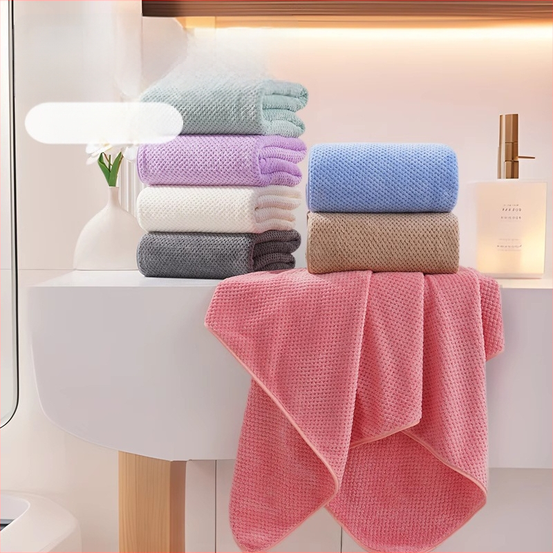 Korallfleece käterätt vannitoa jaoks, paks, nahasõbralik, imav ja kiiresti kuivav, 150D, 400–500 g, lihtne kude servadega, vannitoa või ranna jaoks