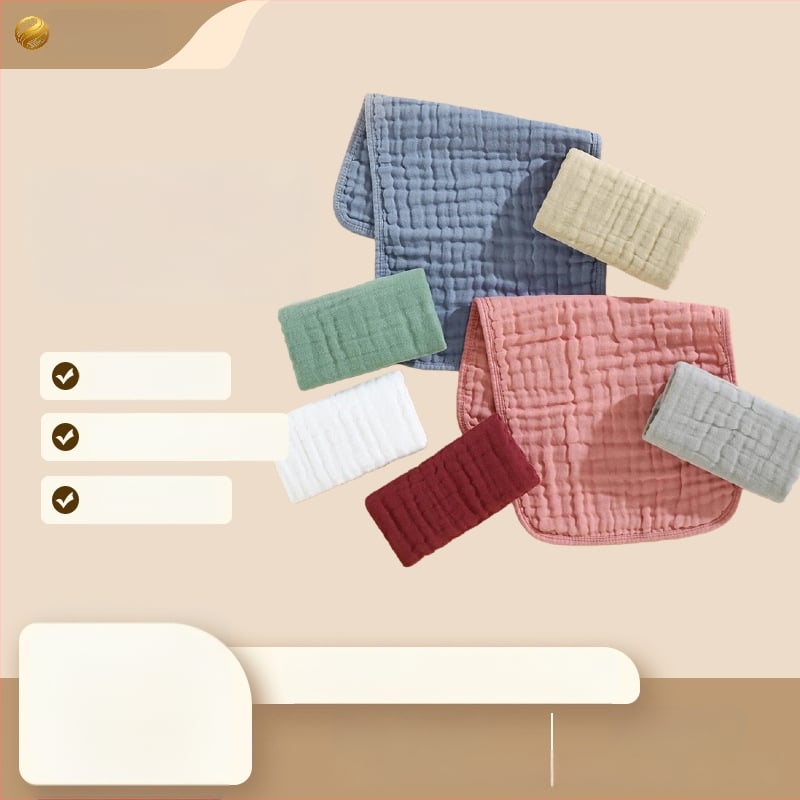 Kuuskihiline puuvillane gaze Burp lapp beebi jaoks, õmblus ja lihtne kudumine, 40-count lõng