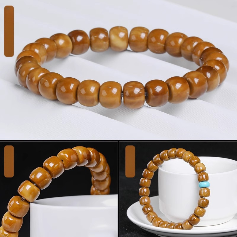 Bodhi karolių apyrankė — Cook medžiaga, rankų darbas, unisex, Kinų stiliaus, širdies/ bangos/ geometrinės formos, literatūros retro, vasara 2024