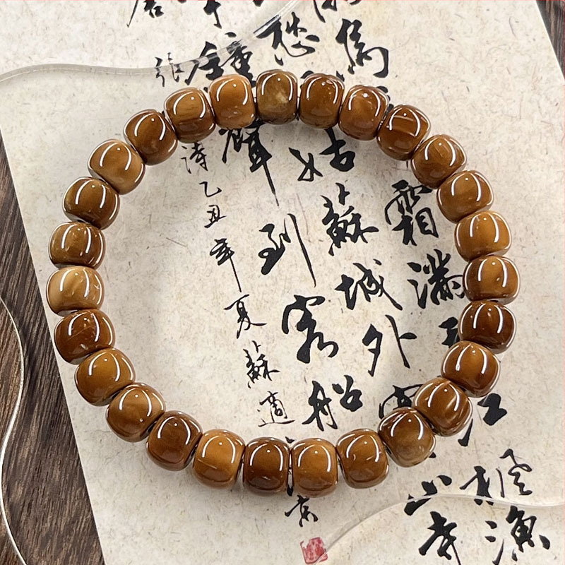 Bodhi karolių apyrankė — Cook medžiaga, rankų darbas, unisex, Kinų stiliaus, širdies/ bangos/ geometrinės formos, literatūros retro, vasara 2024