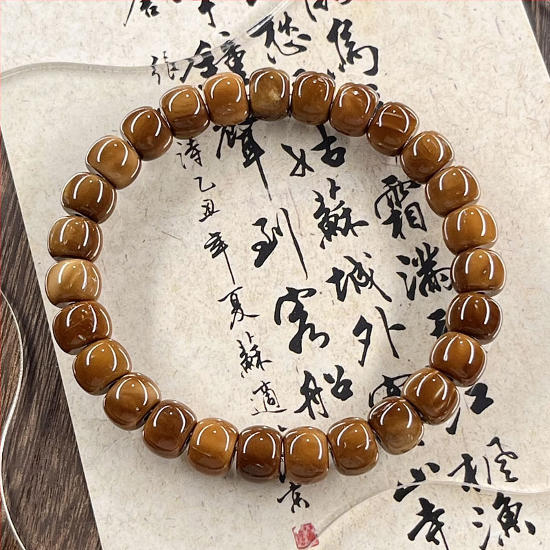 Bodhi karolių apyrankė — Cook medžiaga, rankų darbas, unisex, Kinų stiliaus, širdies/ bangos/ geometrinės formos, literatūros retro, vasara 2024