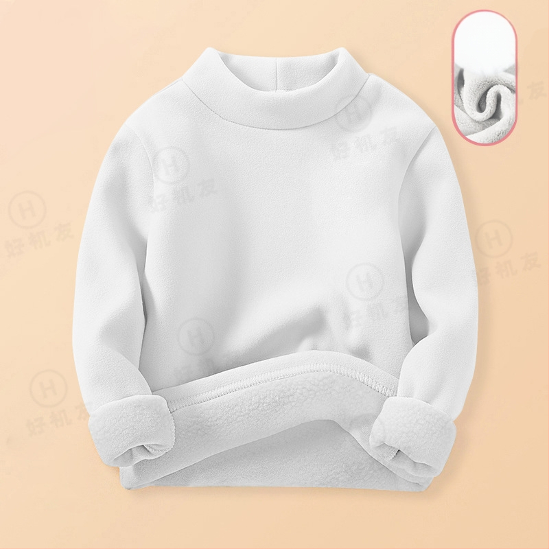 Bērnu termo krekliņš pamat slānim ar fleece iekšējo odere, Derong audums, 95% poliester, pusaugsta apkakle, garas piedurknes, ziema, unisex