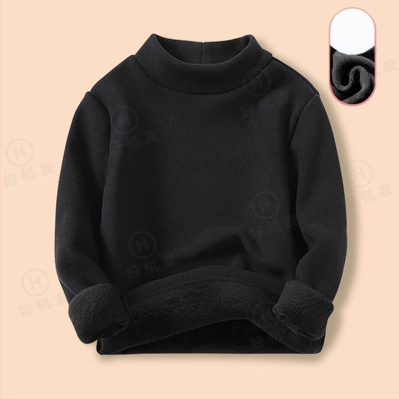 Bērnu termo krekliņš pamat slānim ar fleece iekšējo odere, Derong audums, 95% poliester, pusaugsta apkakle, garas piedurknes, ziema, unisex