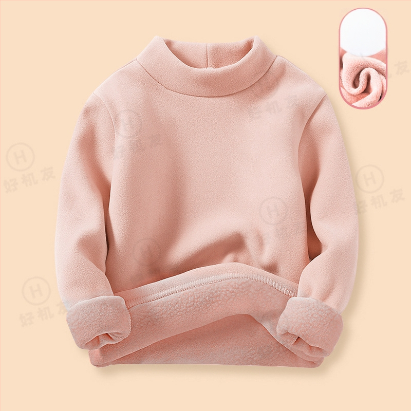 Bērnu termo krekliņš pamat slānim ar fleece iekšējo odere, Derong audums, 95% poliester, pusaugsta apkakle, garas piedurknes, ziema, unisex