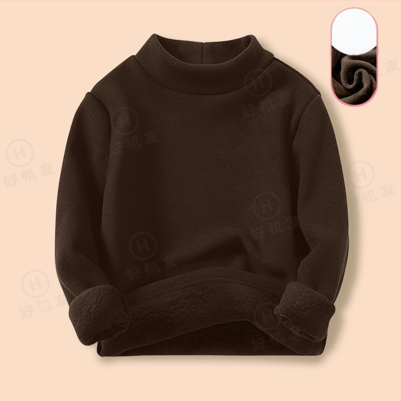 Bērnu termo krekliņš pamat slānim ar fleece iekšējo odere, Derong audums, 95% poliester, pusaugsta apkakle, garas piedurknes, ziema, unisex