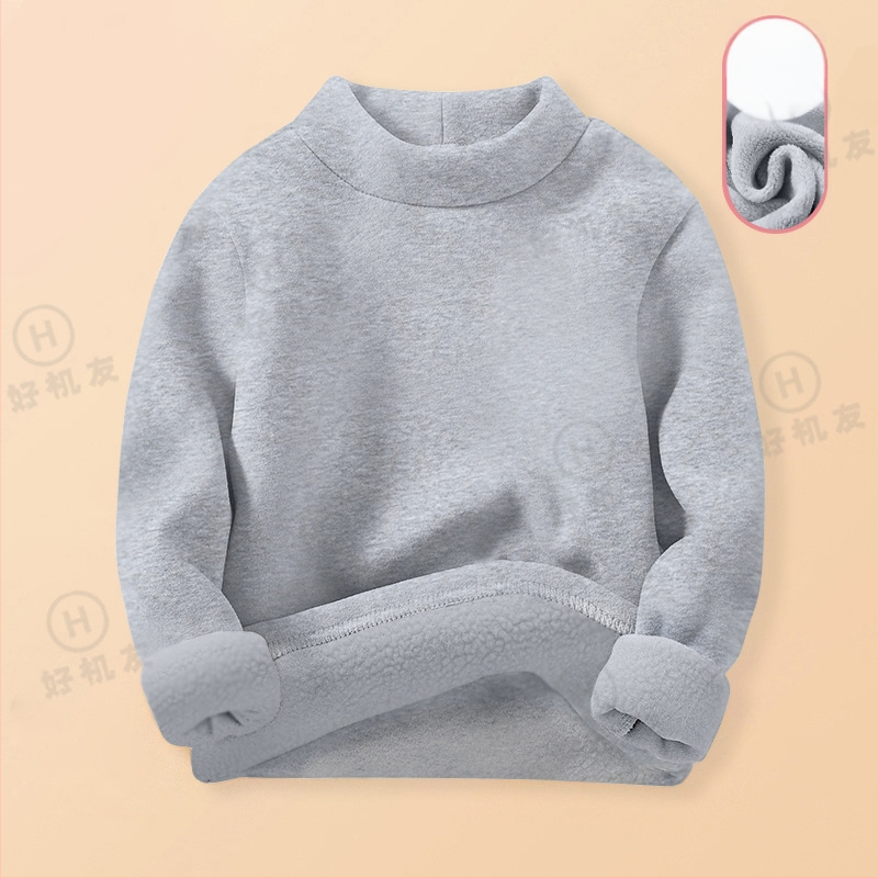 Bērnu termo krekliņš pamat slānim ar fleece iekšējo odere, Derong audums, 95% poliester, pusaugsta apkakle, garas piedurknes, ziema, unisex