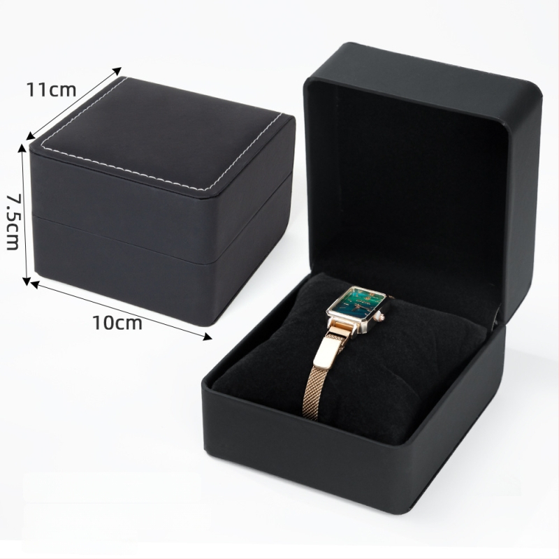 WH24 kellapakk – PU nahk + sametise sisemus; kuumpressimine, hõbedase sissetõmbe ja õmblemine; kinkepakend ja juveelipakend