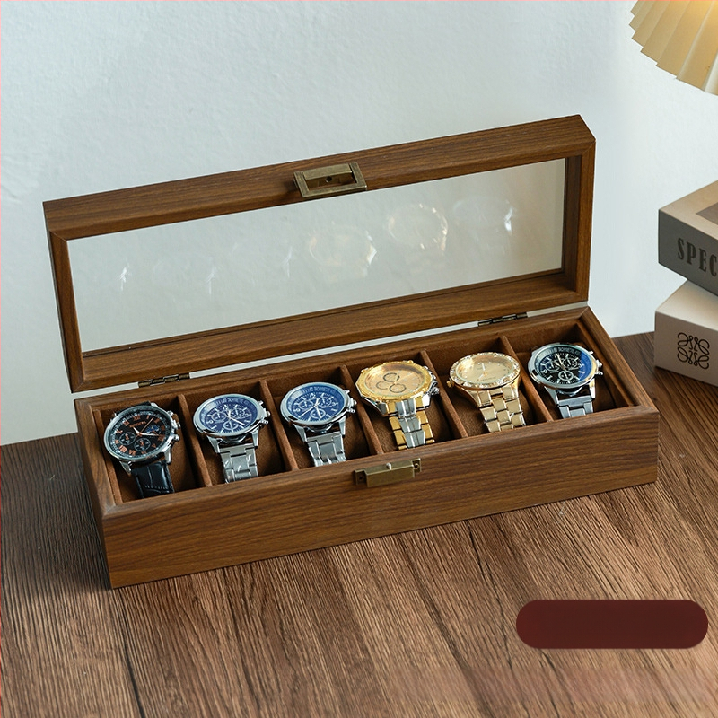 Cutie pentru ceasuri din lemn, stil chinezesc, textură lemn, corp solid